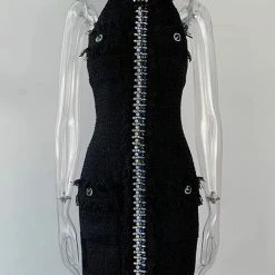 Influencer Style Jessica Bara Lolette Rhinestone Tweed Mini Dress