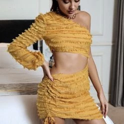 Jessica Bara Brandon One Shoulder Cut Out Mini Dress