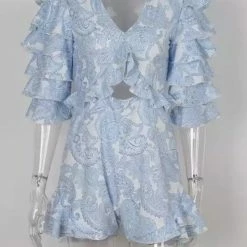 Jessica Bara Diara Backless Ruffle Romper