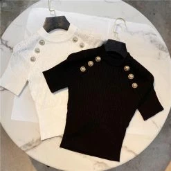 Reve Doll Essentials Jessica Bara Desire High Neck Short Sleeve Top