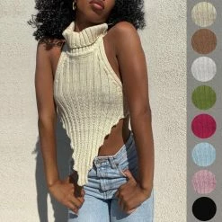 Reve Doll Essentials Jessica Bara Anneka High Cut Turtleneck Top