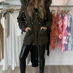 Jessica Bara Patty Faux Fur Trim Hooded Parka Jacket