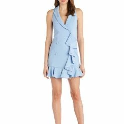 Jessica Bara Kenzo Double Breasted Ruffle Blazer Dress