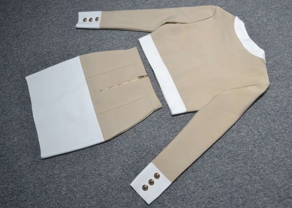 Jessica Bara Riley Color Contrast Two Piece Set Influencer Style