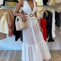 Summer Lovin' Jessica Bara Myrtle Cut Out Backless Maxi Cover Up