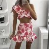 Summer Lovin' Jessica Bara Alexander Floral Crop Top And Skirt Two Piece Set