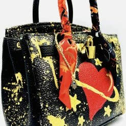 Reve Doll Essentials Anca Barbu Handpainted Space Heart Handbag