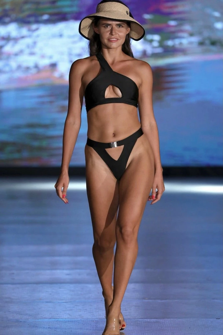 Jessica Bara Saber High Waisted Buckle Bikini Set Influencer Style