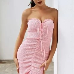 Jessica Bara Micaela Halter Neck Ruched Mini Dress Poolside Essentials