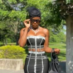 Jessica Bara Fabiola Strapless Crystal Cut Out Mini Dress