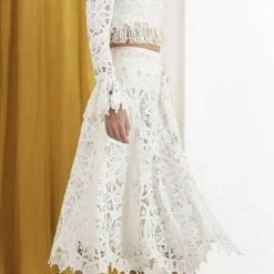 Jessica Bara Marla Lace Top And Skirt Two Piece Set Influencer Style