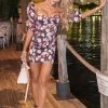 Influencer Style Jessica Bara Wilder Puff Sleeve Floral Mini Dress