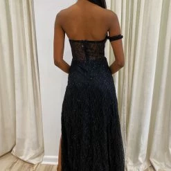 Jessica Bara Jazmin Off The Shoulder Glitter Gown