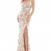 The Event Shop Colors Dress Sequin Ruched Strappy Back Gown