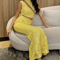 The Event Shop Jessica Bara Wyatt High Neck Sequin Bodycon Gown