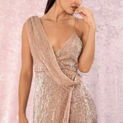 The Event Shop Jessica Bara Emilie One Shoulder Sequin Gown