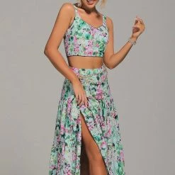 Jessica Bara Chase Floral Top And Maxi Skirt Two Piece Set Summer Lovin'