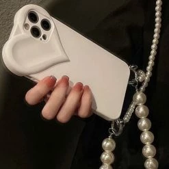 ReveBoutique Jessica Bara Haylee Heart Pearl Crossbody Phone Case Accessories