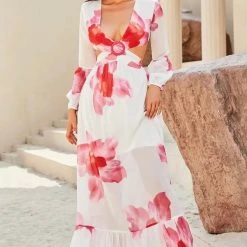 ReveBoutique Jessica Bara Jeana Floral Long Sleeve Maxi Dress Summer Lovin'