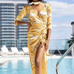 Cioccolato Aleska Velvet Leg Slit Maxi Dress Summer Lovin'