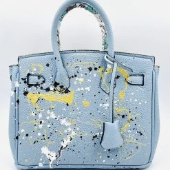 Anca Barbu Handpainted Butterfly Graffiti Handbag