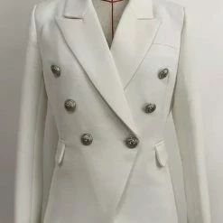 Reve Doll Essentials Jessica Bara Donatella Silver Button Blazer