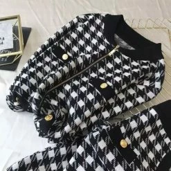 Reve Doll Essentials Jessica Bara Legend Houndstooth Hoodie And Jogger Two Piece Set