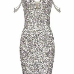 Influencer Style Jessica Bara Santana Sequin Off The Shoulder Mini Dress