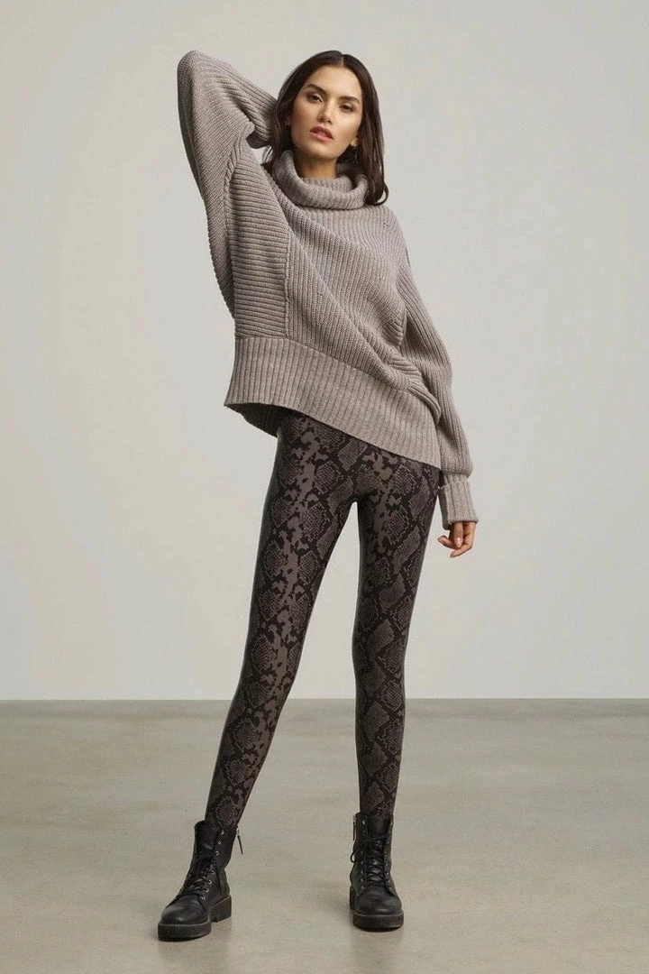 Commando Faux Leather Animal Legging With Perfect Control