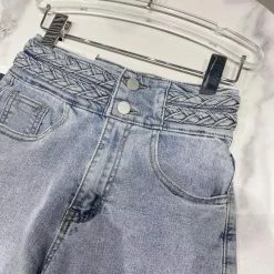 Reve Doll Essentials Jessica Bara Jillian High Waist Braided Denim Shorts