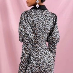 Jessica Bara Sami Sequin Leopard Blazer Mini Dress Influencer Style