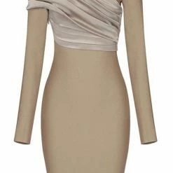 Dresses Jessica Bara Rune Long Sleeve Bandage Silk Mini Dress