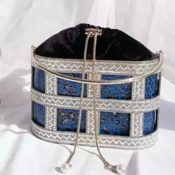 Jessica Bara Adina Rhinestone Bucket Clutch