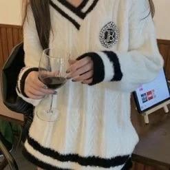 Jessica Bara Liberty Long Sleeve Knit Sweater