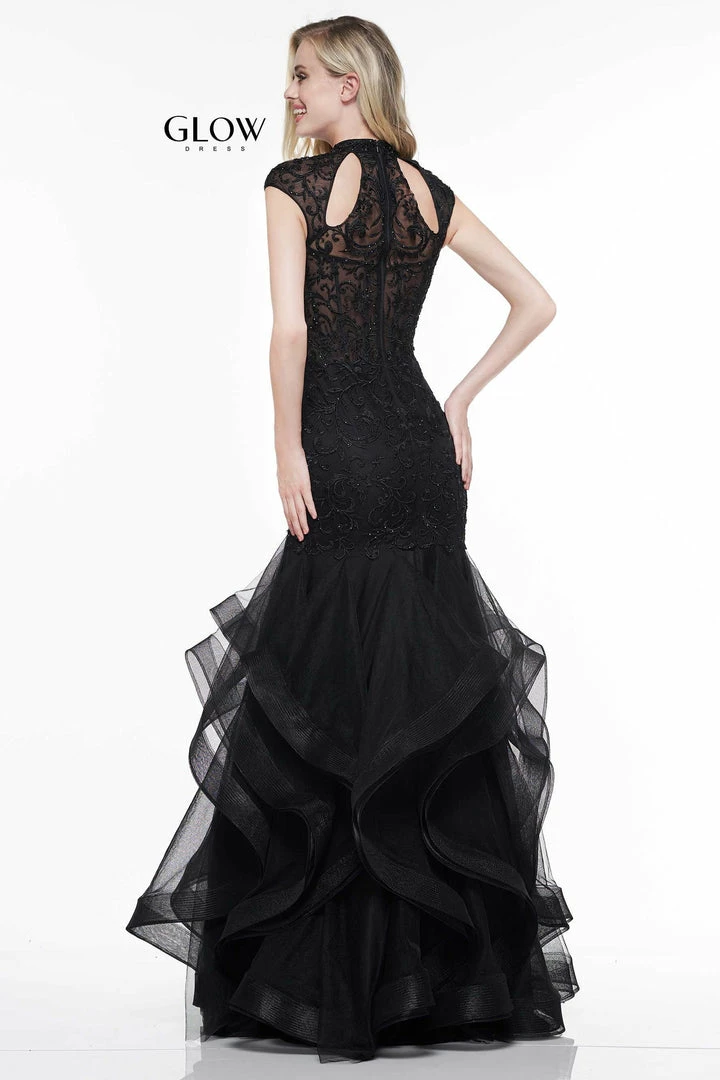 Colors Dress High Neck Ruffled Trumpet Gown The Event Shop