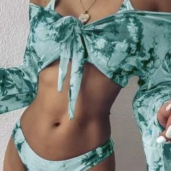 Influencer Style Jessica Bara Leslie Tie Dye 3 Piece Bikini Set