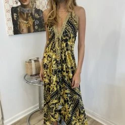 Kareena Fiji Halter Neck Embellished Maxi Dress Influencer Style