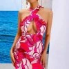 Summer Lovin' Jessica Bara Kerri Printed Halter Mini Dress