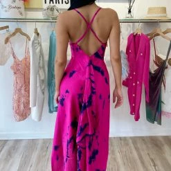 Summer Lovin' Colors Of Fashion Silk Tie Dye Maxi Dress