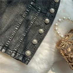 Jessica Bara Julie High Waisted Button Mini Skirt Reve Doll Essentials