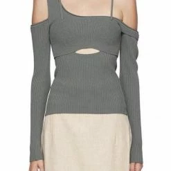 Jessica Bara Levi Off The Shoulder Long Sleeve Top