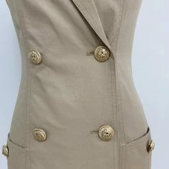 Jessica Bara Caitlyn Double Breasted Sleeveless Mini Dress