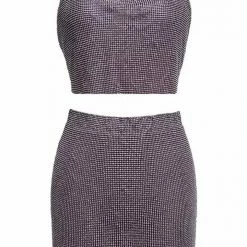 Jessica Bara Tracee Rhinestone Chainmail Two Piece Set