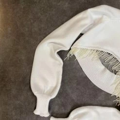 Influencer Style Jessica Bara Paige Pearl Embellished Extreme Crop Top