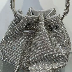 Jessica Bara Zenon Rhinestone Circular Bucket Purse