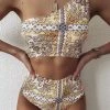 Jessica Bara Pacey One Shoulder Printed Bikini Set