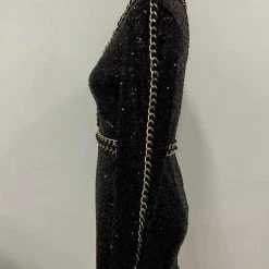 Jessica Bara Shareen Sequin Chain Mini Dress