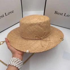 Jessica Bara Sammie Straw Chain Sun Hat
