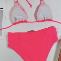 Poolside Essentials Jessica Bara Corey Neon High Waisted Bikini Set