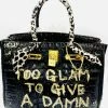 Summer Lovin' Anca Barbu Handpainted Too Glam Croc Handbag